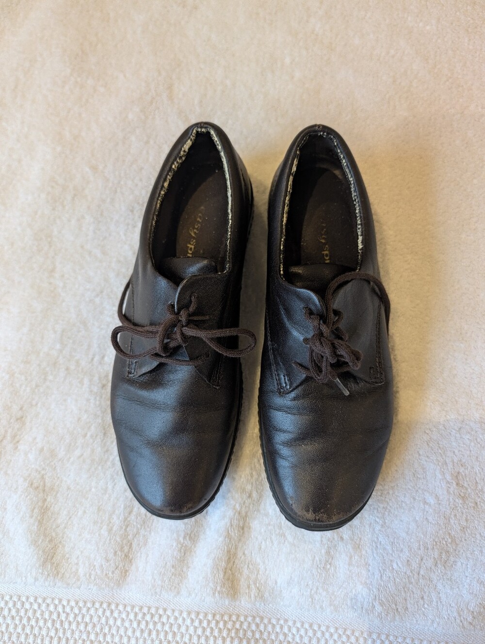 Easy Spirit Brown Leather Oxford Lace Up Comfort Walking Shoes Flats Size 6M